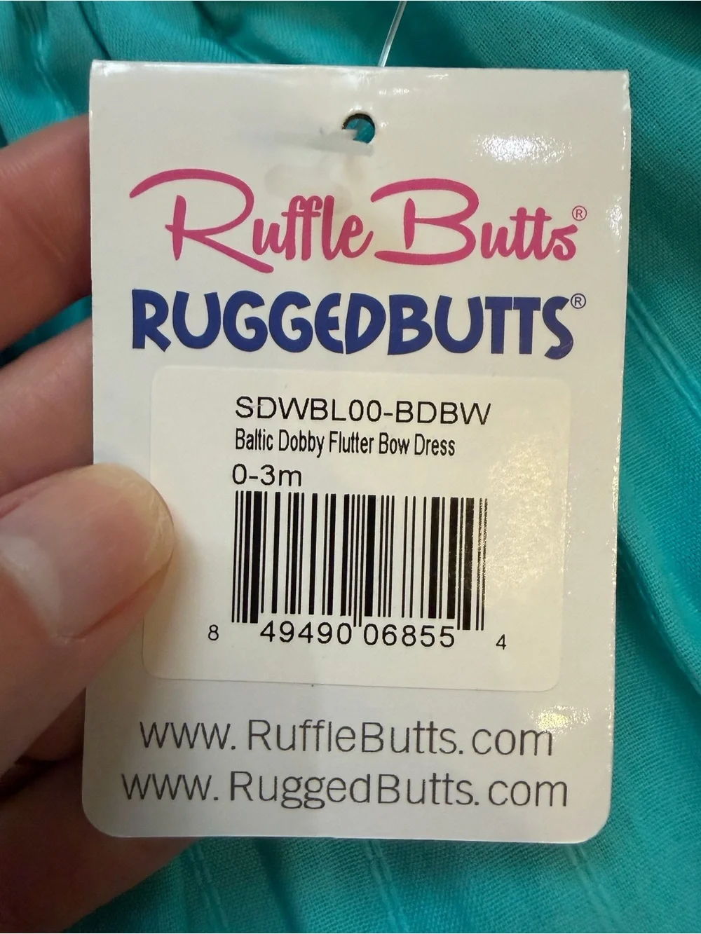 NWT RuffleButts Colorful Baltic Blue Flutter Strap Summer Sun Dress Girls 0-3M